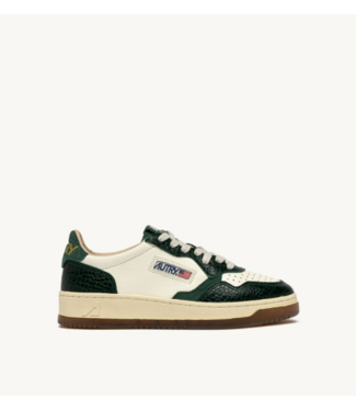 Autry Medalist low wom CZ02 leather/cocco print sneakers Marshmallow/green