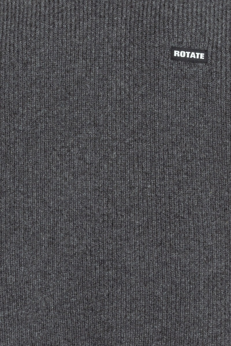 ROTATE Knit highneck jumper Gray pinstripe