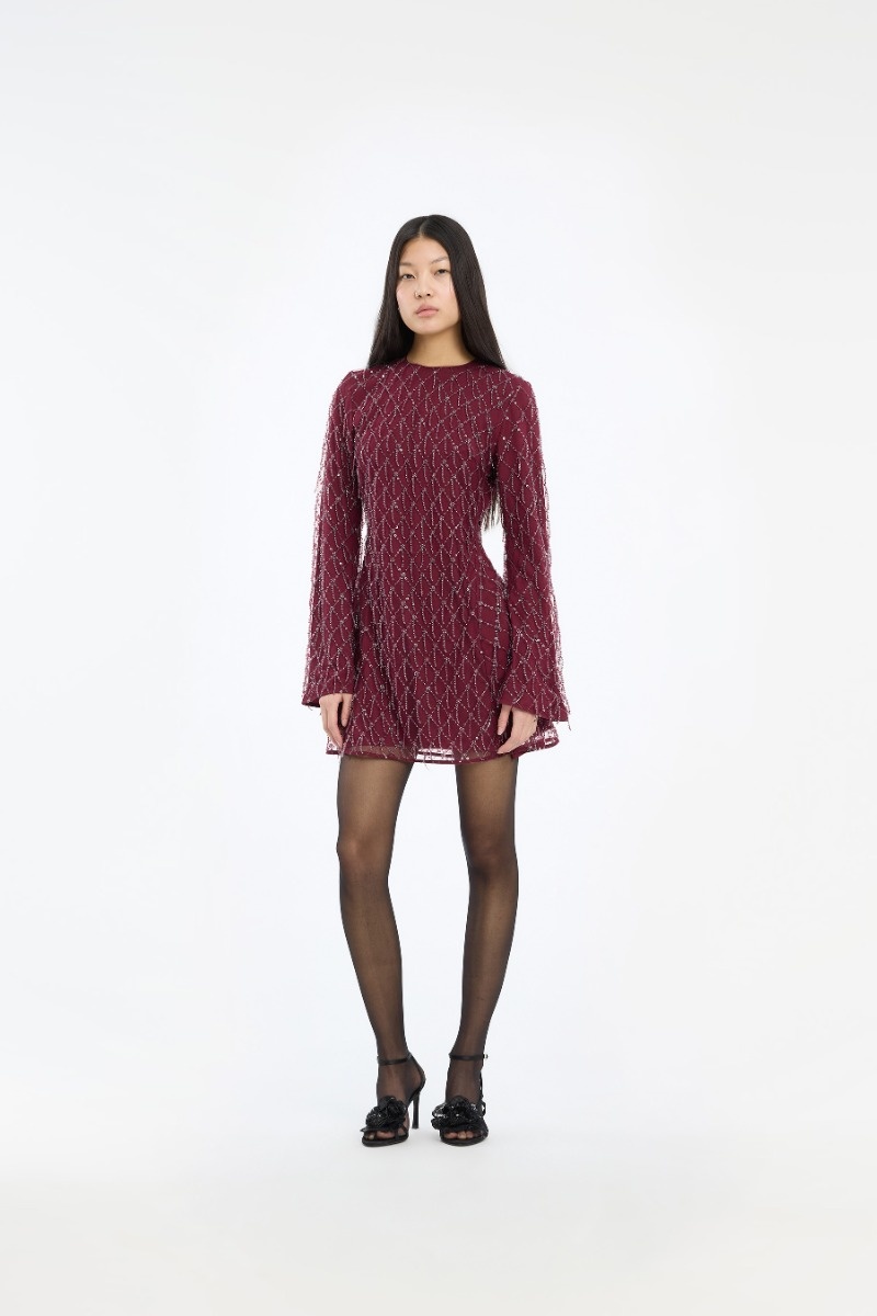 ROTATE Sequins mini flared dress Winetasting