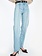 ROTATE Straight denim zip jeans Light blue denim