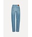 ROTATE Straight denim zip jeans Light blue denim