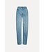 ROTATE Straight denim zip jeans Light blue denim