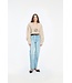 ROTATE Straight denim zip jeans Light blue denim