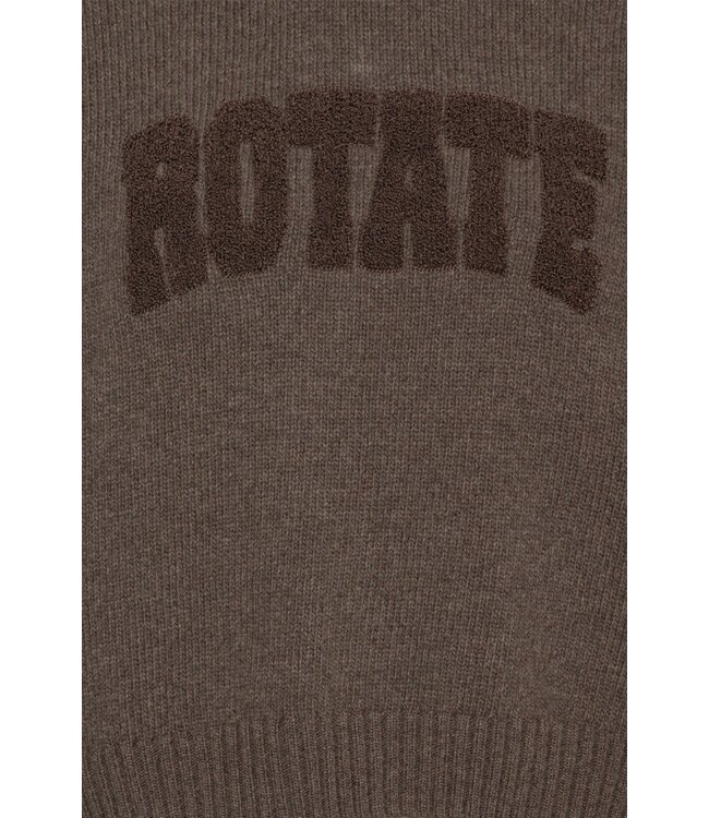 ROTATE Crewneck sweater Cocoa brown