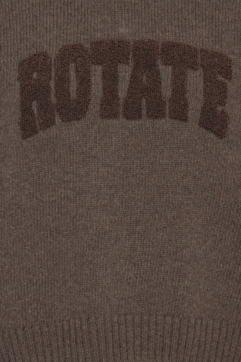 ROTATE Crewneck sweater Cocoa brown