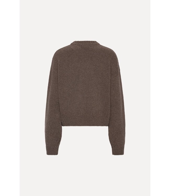 ROTATE Crewneck sweater Cocoa brown