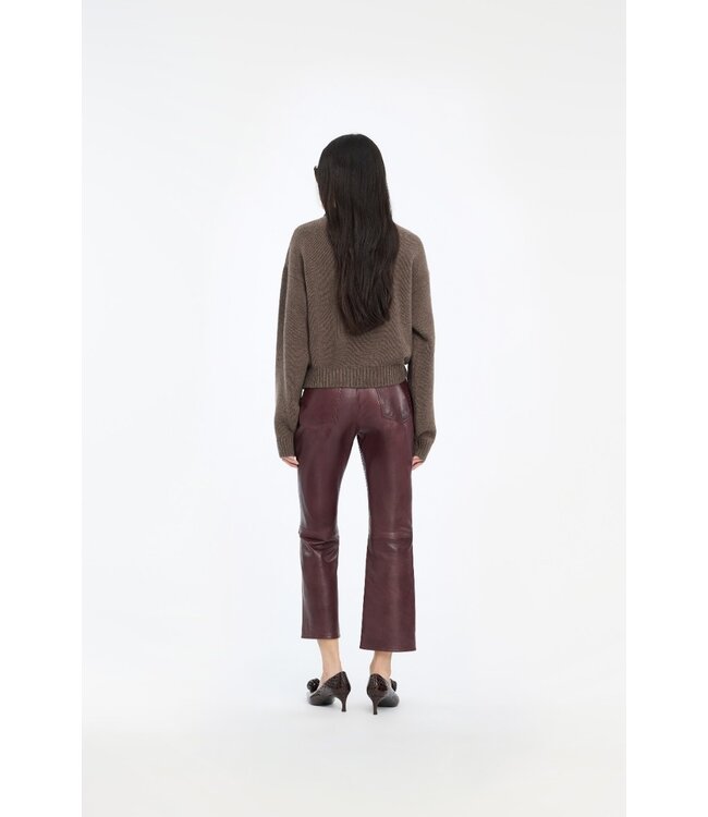ROTATE Crewneck sweater Cocoa brown