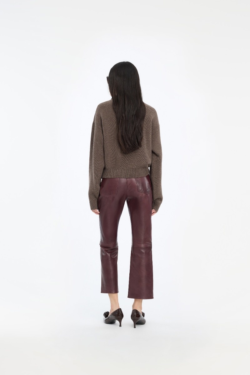 ROTATE Crewneck sweater Cocoa brown