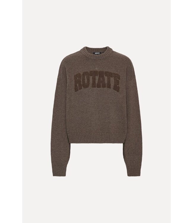 ROTATE Crewneck sweater Cocoa brown