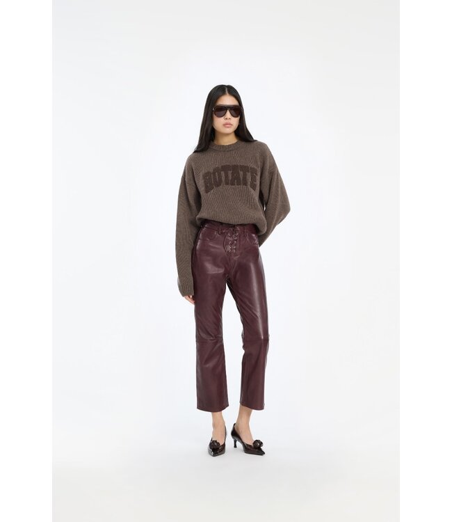 ROTATE Crewneck sweater Cocoa brown