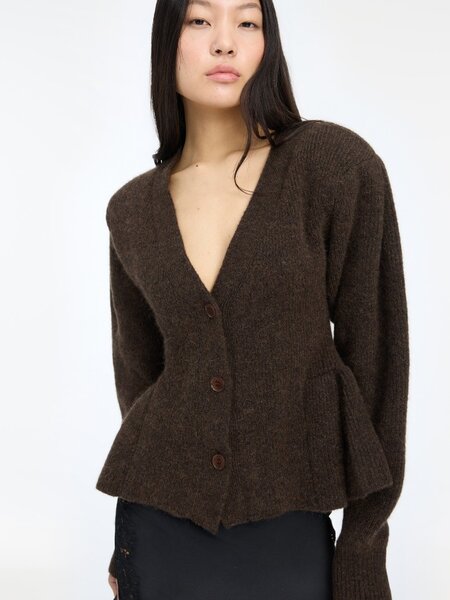 ROTATE Knit peplum cardigan Molé