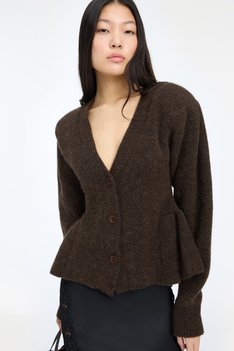 ROTATE Knit peplum cardigan Molé