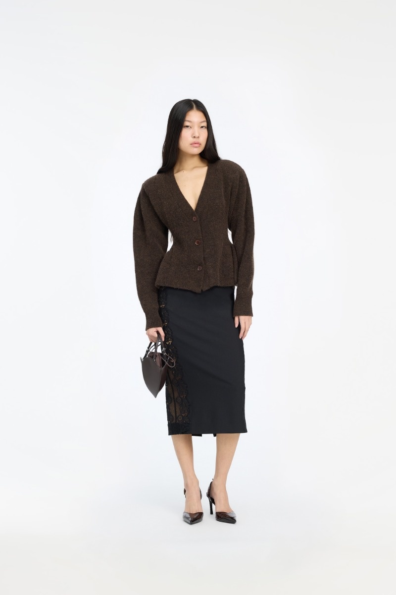 ROTATE Knit peplum cardigan Molé