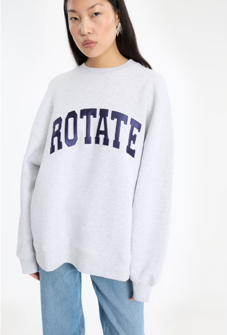 ROTATE Classic sweatshirt Light grey melange