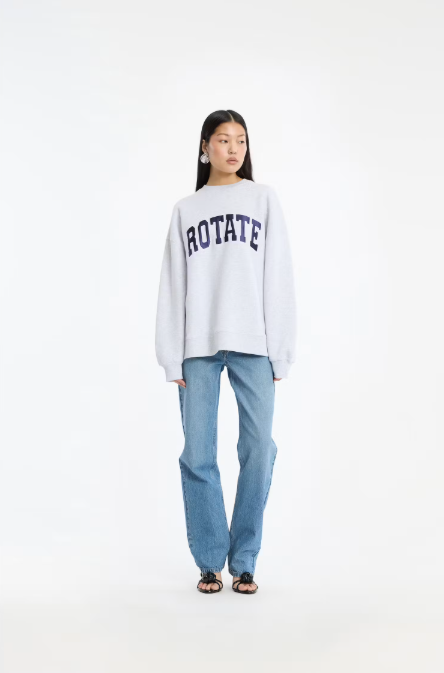 ROTATE Classic sweatshirt Light grey melange