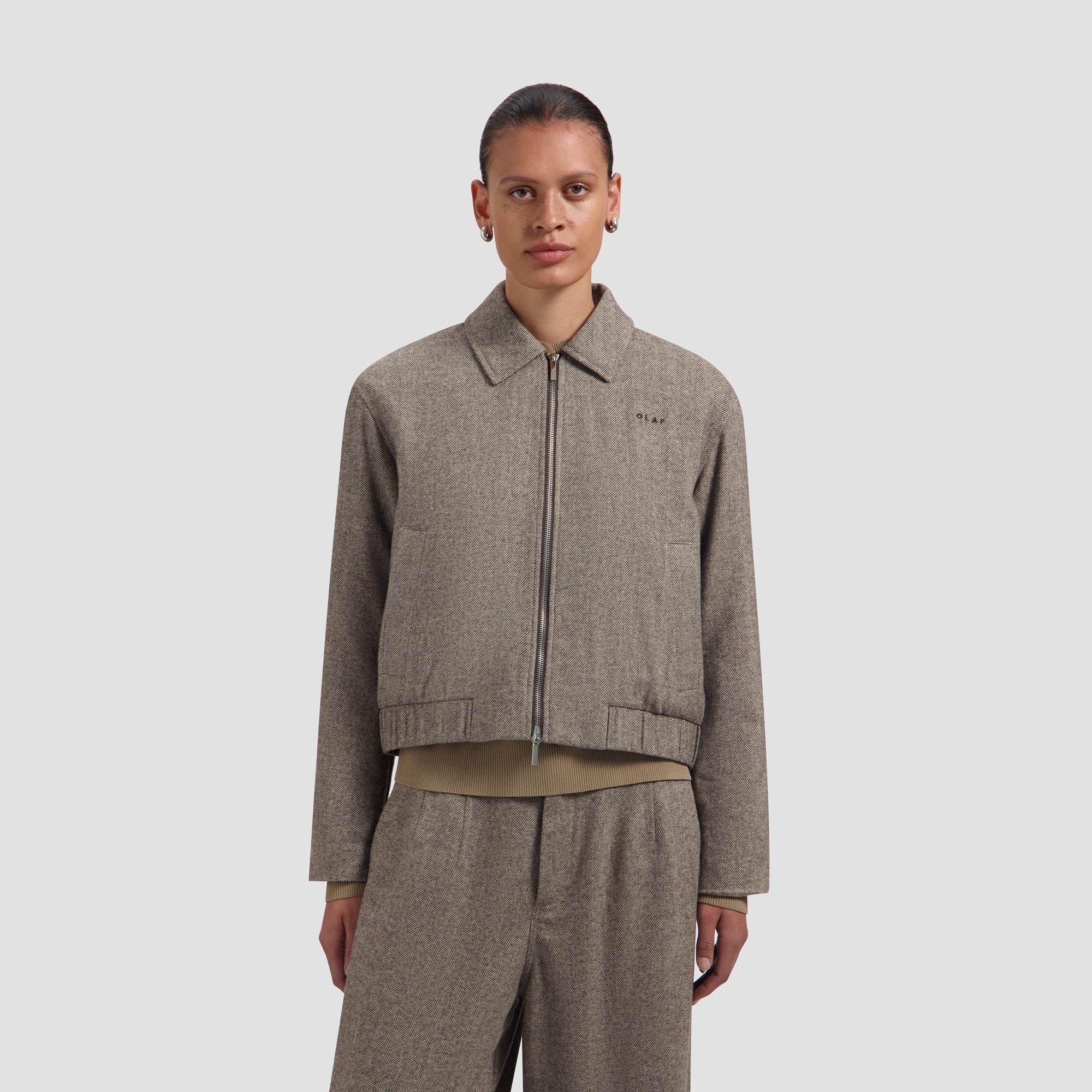 OLAF Wool herringbone jacket Lint