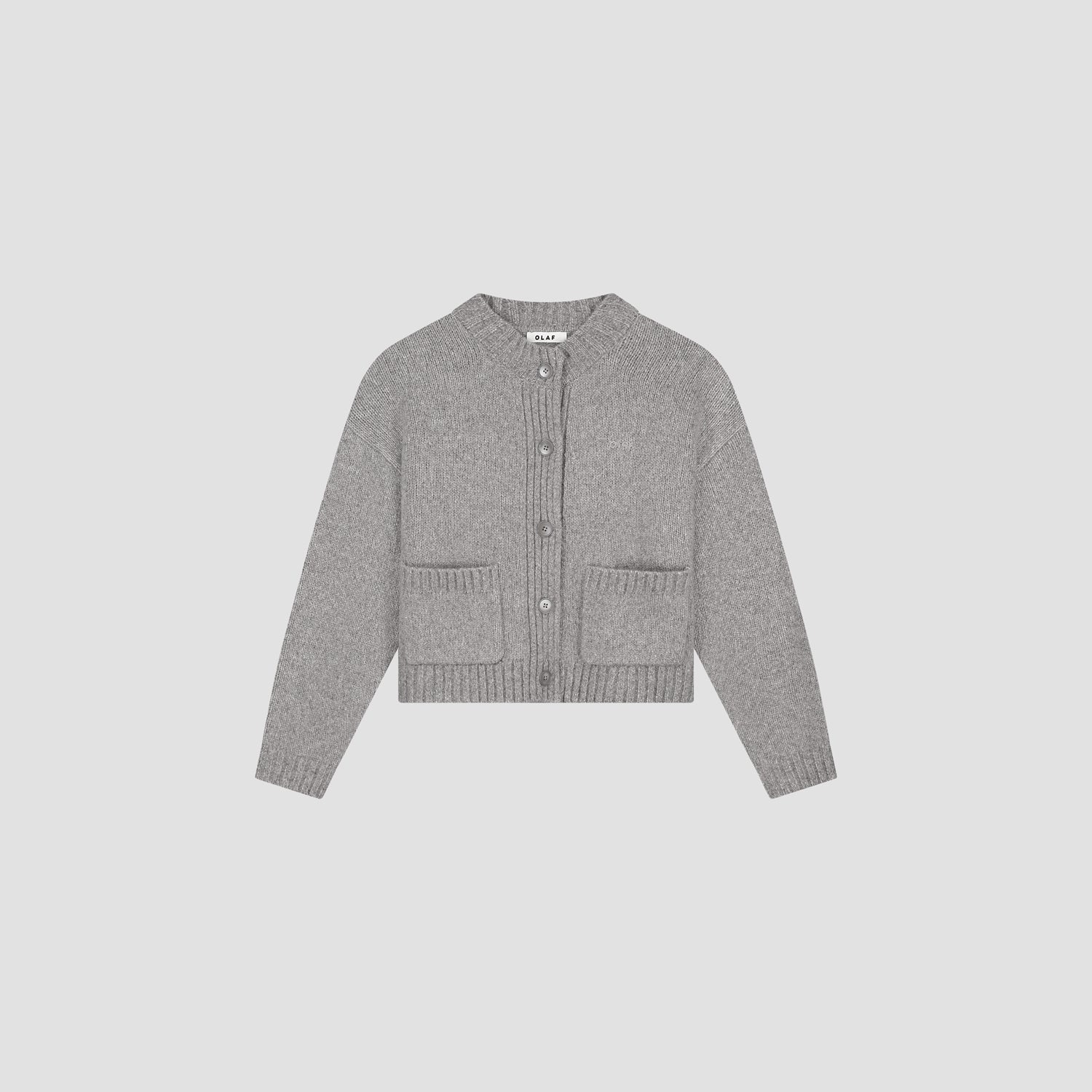 OLAF Wool knitted cardigan Sharkskin
