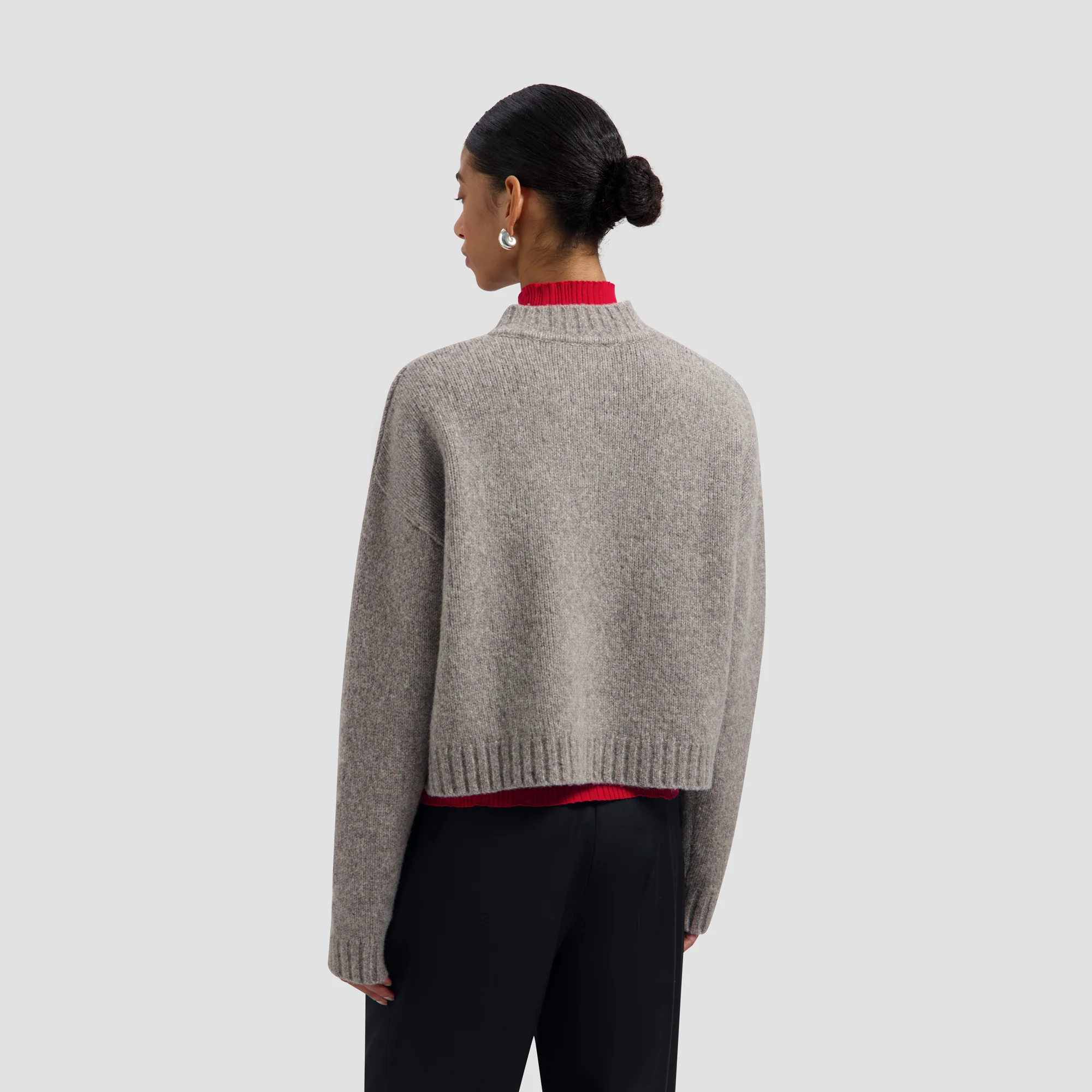 OLAF Wool knitted cardigan Sharkskin