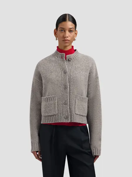 OLAF Wool knitted cardigan Sharkskin