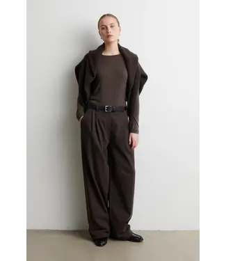 Second Female Matima O-neck tee Dark brown