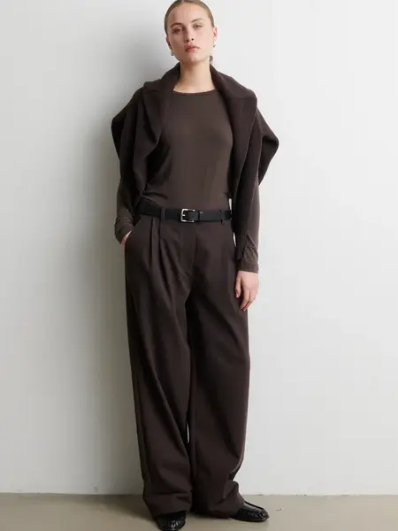Second Female Matima O-neck tee Dark brown