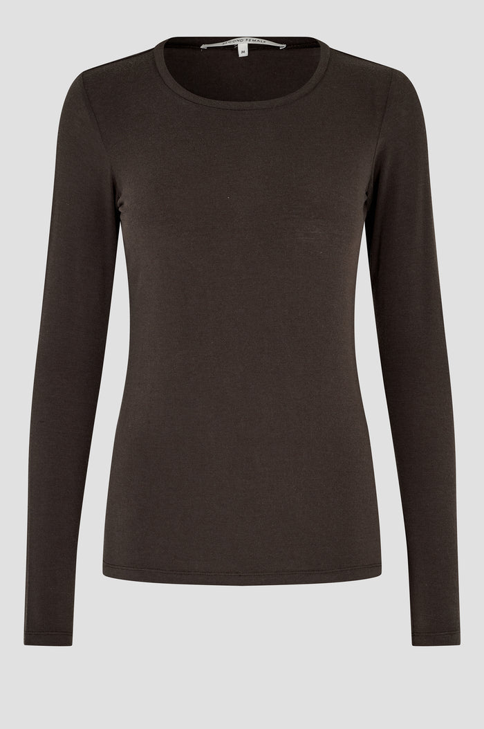 Second Female Matima O-neck tee Dark brown