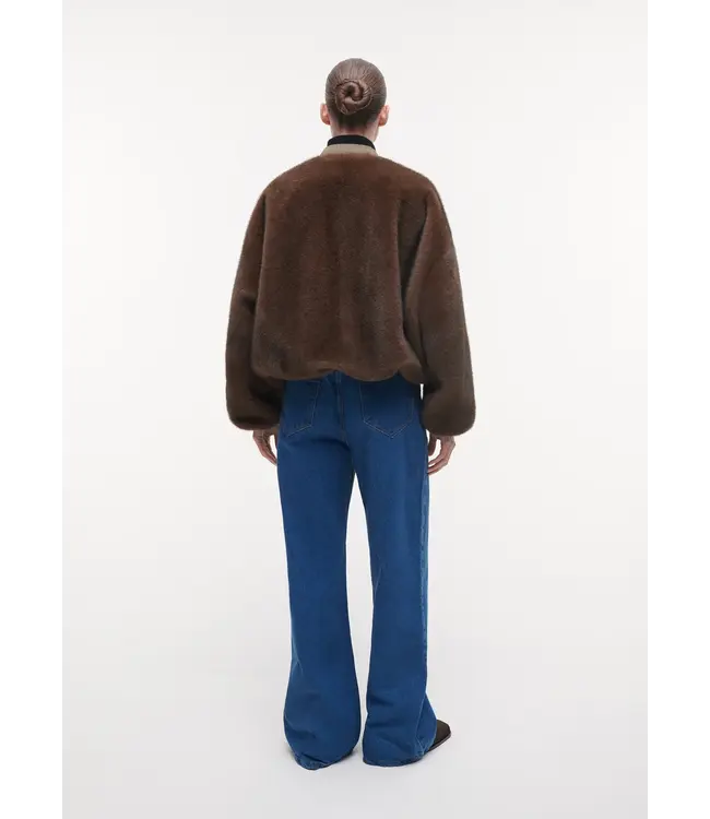 Studio AR Etta faux mink jas Choco