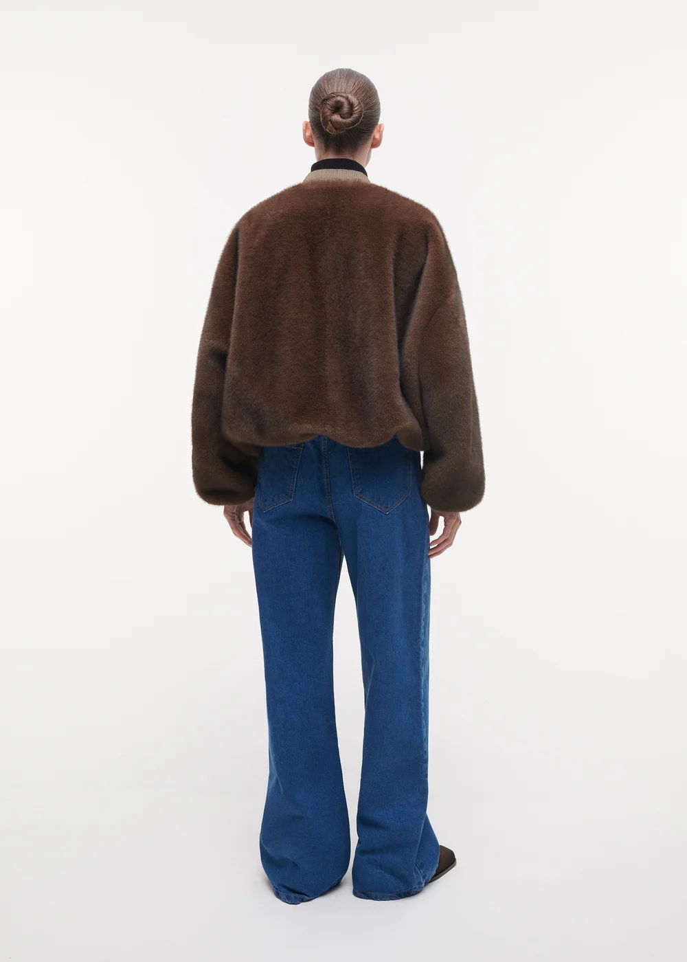 Studio AR Etta faux mink jas Choco