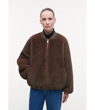 Studio AR Etta faux mink jas Choco