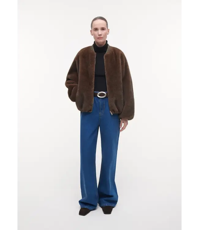 Studio AR Etta faux mink jas Choco