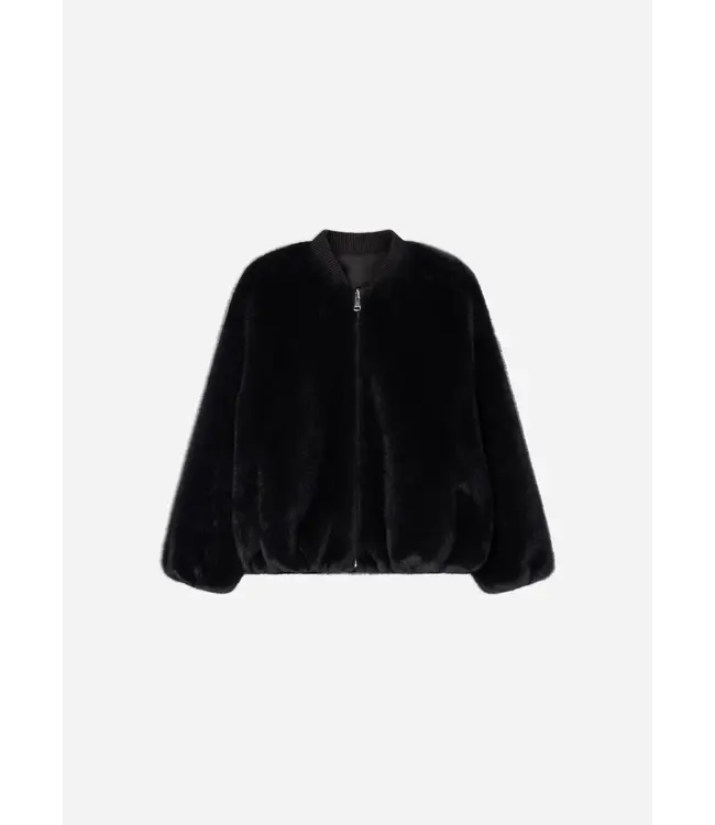 Studio AR Etta faux mink jas Dark grey