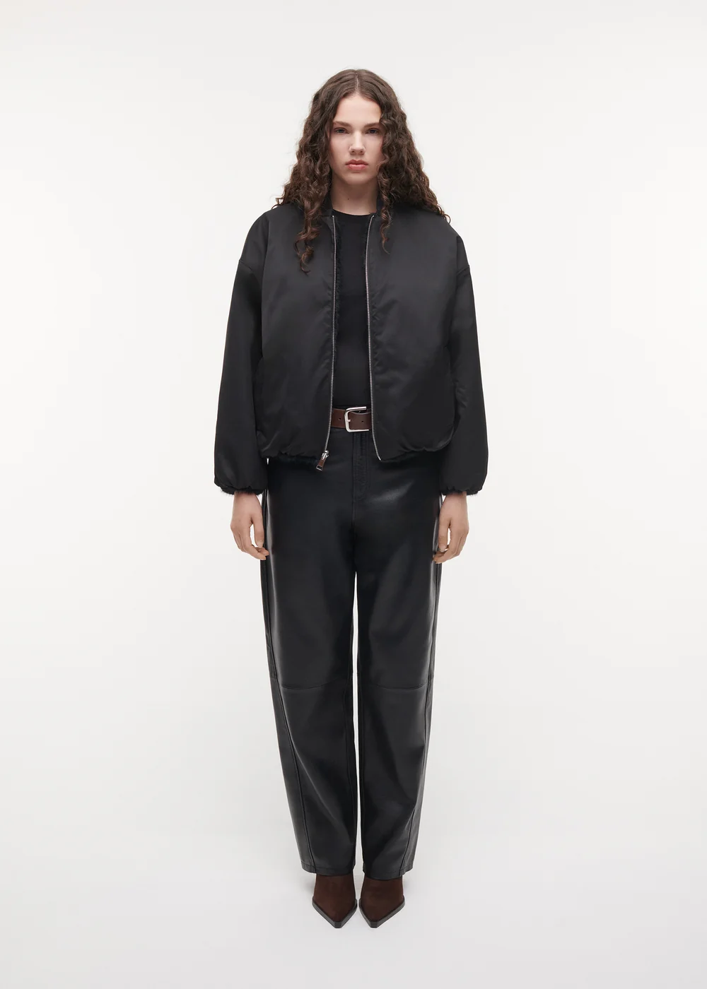Studio AR Etta faux mink jas Dark grey