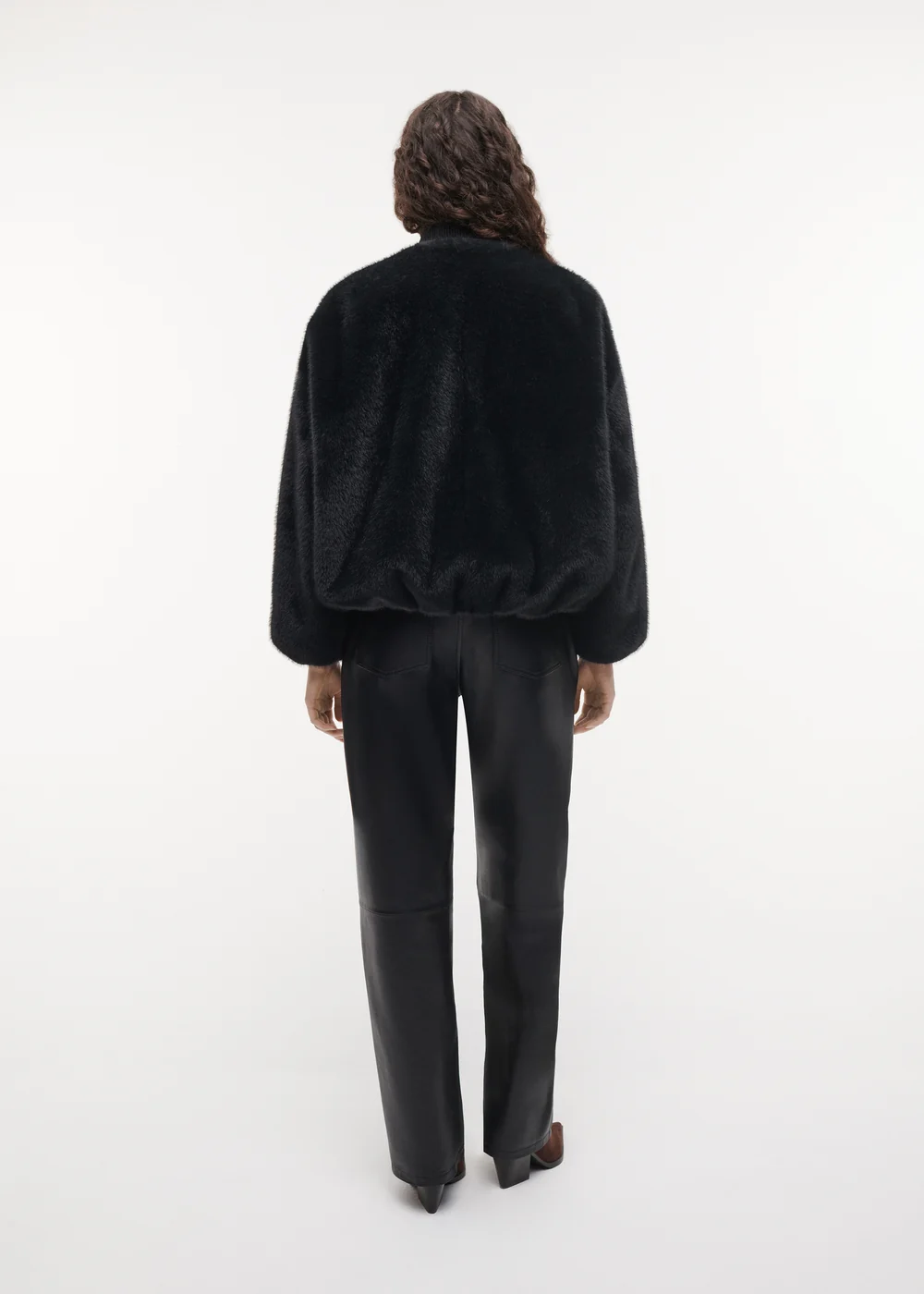 Studio AR Etta faux mink jas Dark grey