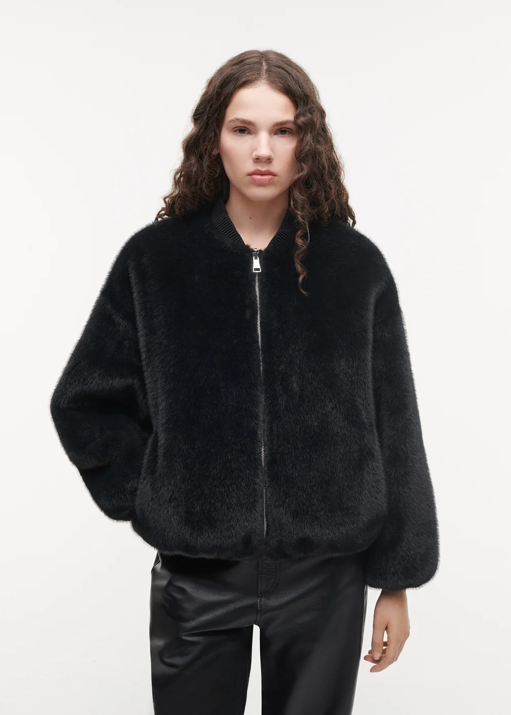 Studio AR Etta faux mink jas Dark grey
