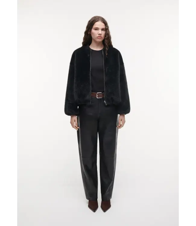 Studio AR Etta faux mink jas Dark grey