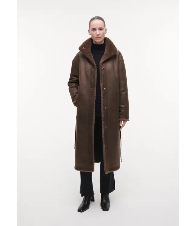 Studio AR Freja faux mink jas Choco