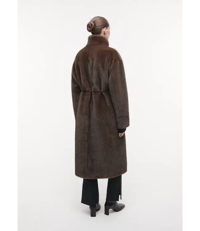 Studio AR Freja faux mink jas Choco