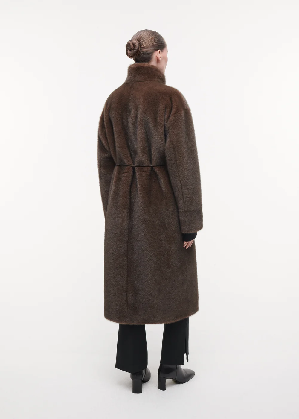 Studio AR Freja faux mink jas Choco