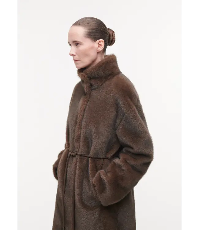 Studio AR Freja faux mink jas Choco