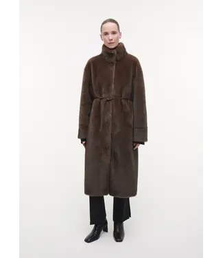Studio AR Freja faux mink jas Choco