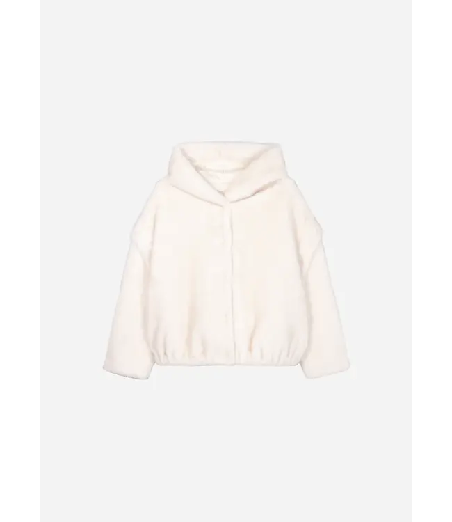 Studio AR Isadee faux mink jas Ecru