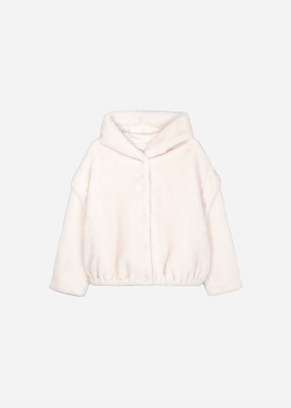 Studio AR Isadee faux mink jas Ecru