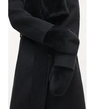 Studio AR Evalyn faux mink Mittens D.Grey