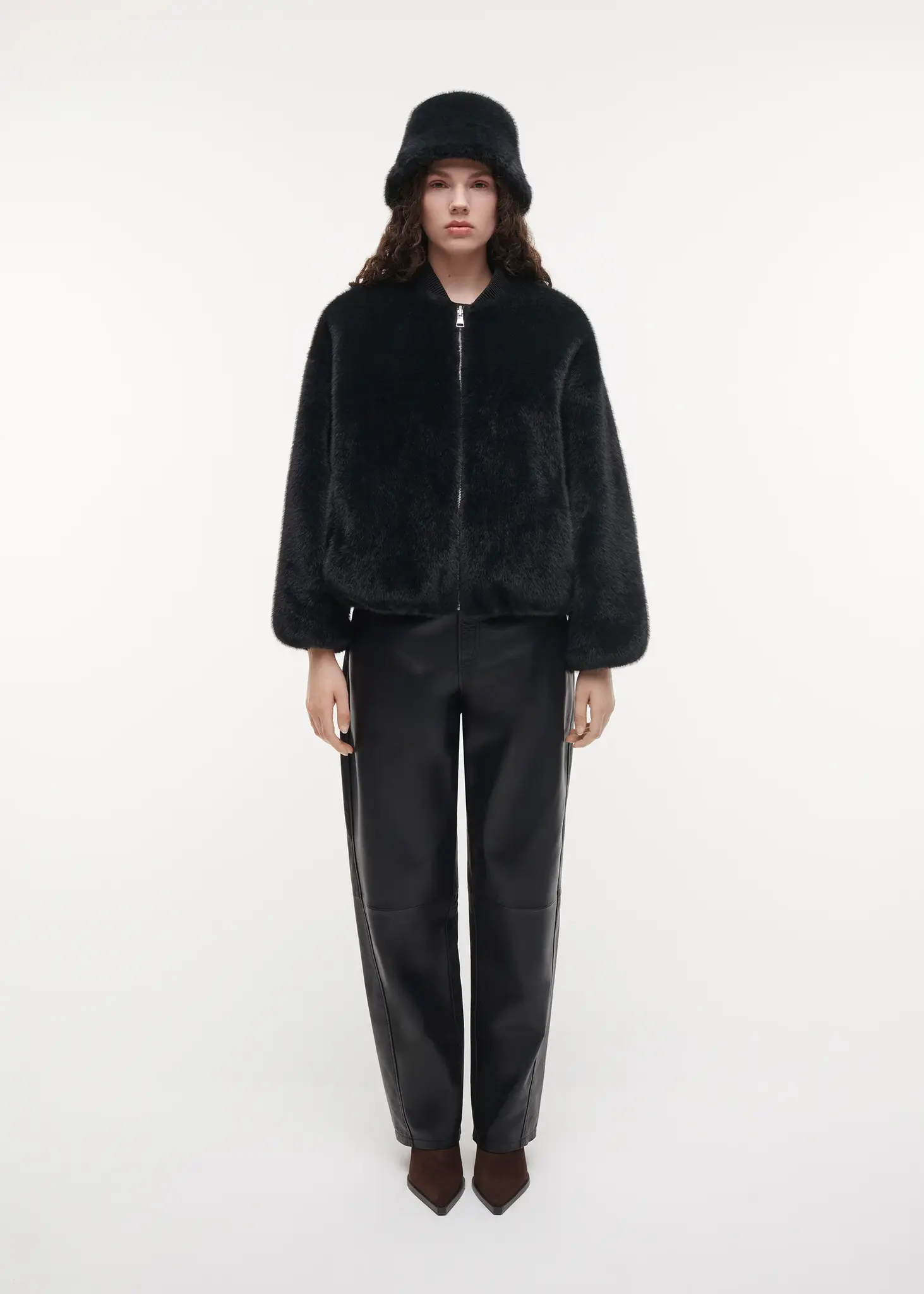 Studio AR Beau faux mink hat D. Grey