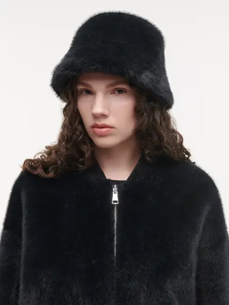 Studio AR Beau faux mink hat D. Grey