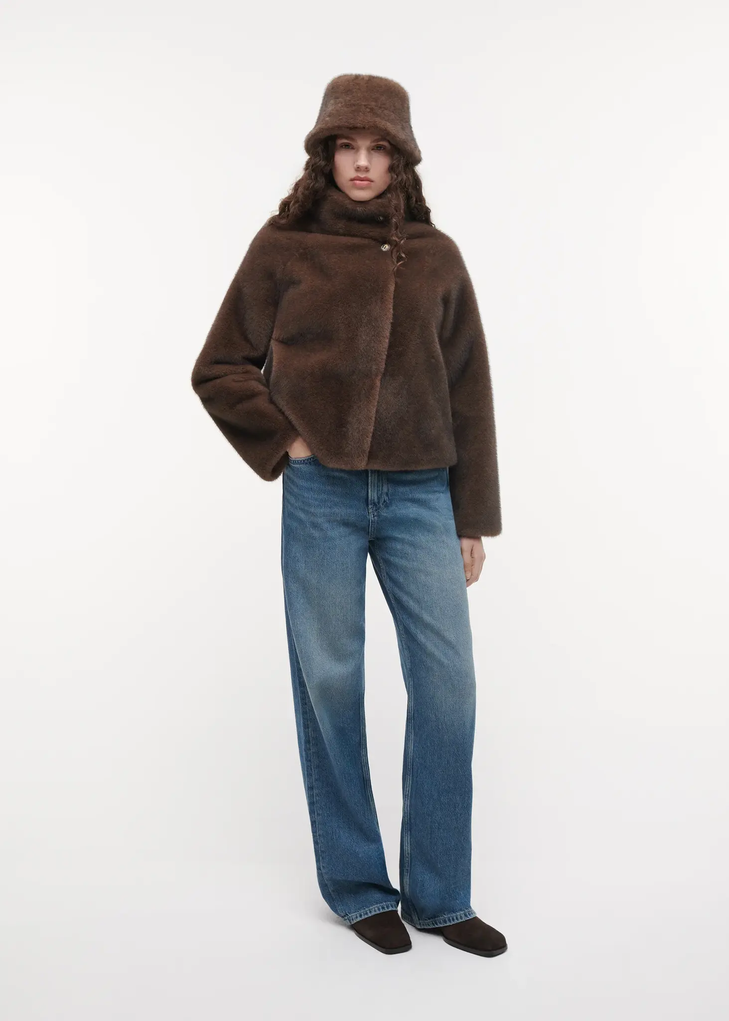 Studio AR Beau faux mink hat Choco