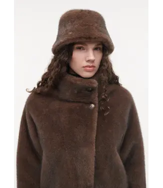 Studio AR Beau faux mink hat Choco
