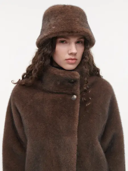 Studio AR Beau faux mink hat Choco