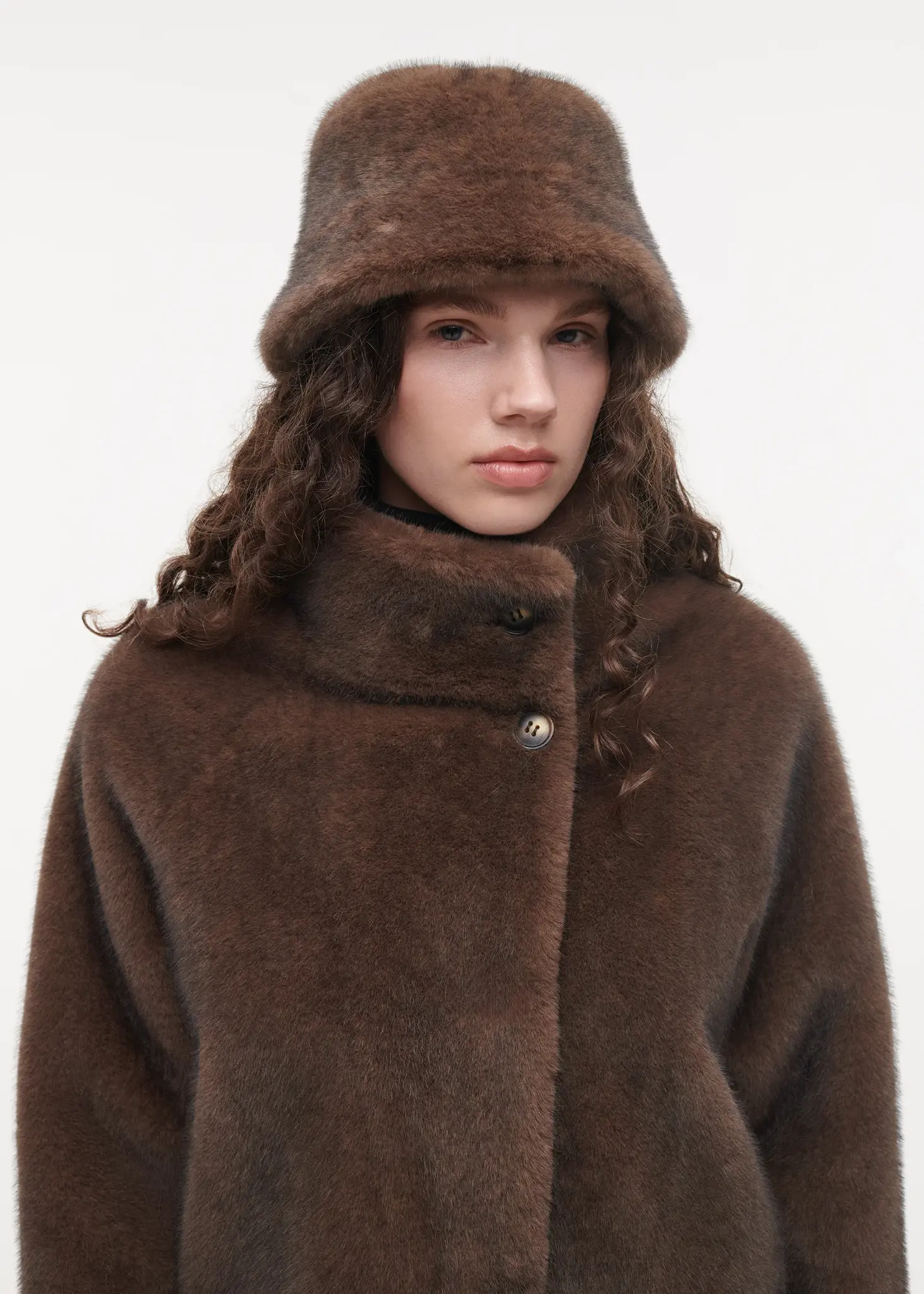 Studio AR Beau faux mink hat Choco