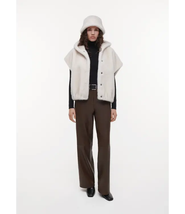 Studio AR Beau faux mink hat Ecru
